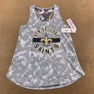 New Orleans Saints NFL Teen Juniors Size Medium Gray Tie Dye Racerback Tank NWT